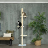 4-Tier Floor To Ceiling Cat Tree Height Adjustable 87 -103 Inch — the ultimate vertical playground for your cats