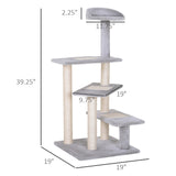 5-Level Revolving Stair Cat Tree Scratcher Climbing Activity Tower with Play Center and Resting Perch