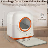 60L Automatic Cat Litter Box, Smart App Control, Deodorizing, Infrared Sensor, Suitable For Multiple Cats — smarter, cleaner living for you and your cats