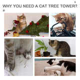 Adjustable Height Floor to Ceiling Cat Tree, 5-Level Cat Tower with Scratching Posts & Hammock