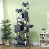 Cat Tree with Cat Scratching Posts, Scratching Board, Condos, Beds, Hammocks, Toy Balls, Rope Cat Toy