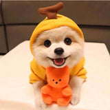 Cute Fruit Dog Clothes For Small Dogs Hoodies Winter Warm Fleece Pet Clothing