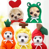 Cute Fruit Dog Clothes For Small Dogs Hoodies Winter Warm Fleece Pet Clothing