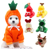Cute Fruit Dog Clothes For Small Dogs Hoodies Winter Warm Fleece Pet Clothing