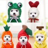 Cute Fruit Dog Clothes For Small Dogs Hoodies Winter Warm Fleece Pet Clothing