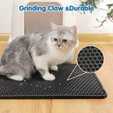 Double Rice Grain Cat Litter Mat, Cat Litter Cleaning Pad, Cat Litter Box Mat, Splash Guard Filter Mat — cleaner floors, happier cats