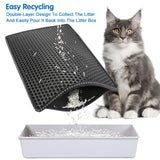 Double Rice Grain Cat Litter Mat, Cat Litter Cleaning Pad, Cat Litter Box Mat, Splash Guard Filter Mat — cleaner floors, happier cats