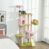 Flower Cat Tree, Large Cat Tower with Scratching Post & Board for Indoor Cats