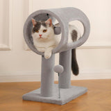 Gray Indoor Cat Tree With Hanging Ball 20.5Cat Tree With Tunnel Bed And Scratching Post Cat Tower — play, scratch, and relax all in one