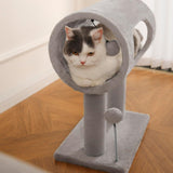 Gray Indoor Cat Tree With Hanging Ball 20.5Cat Tree With Tunnel Bed And Scratching Post Cat Tower — play, scratch, and relax all in one