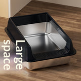 Large‑capacity High‑sided Semi‑enclosed Cat Litter Box – cleaner, roomier, and cat‑friendly
