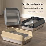 Large‑capacity High‑sided Semi‑enclosed Cat Litter Box – cleaner, roomier, and cat‑friendly