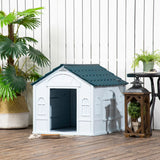 PawHut Plastic Dog House for Medium & Small Dogs, Water-Resistant Puppy Shelter