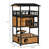 Wooden Outdoor Cat House, Wild Cat Shelter Kitten Tree — safe, stylish shelter for outdoor cats