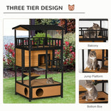 Wooden Outdoor Cat House, Wild Cat Shelter Kitten Tree — safe, stylish shelter for outdoor cats