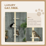 4-Tier Floor To Ceiling Cat Tree Height Adjustable 87 -103 Inch — the ultimate vertical playground for your cats