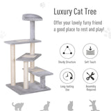 5-Level Revolving Stair Cat Tree Scratcher Climbing Activity Tower with Play Center and Resting Perch