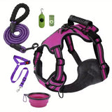 Tactical Service Dog Harness Strap Set, Car Seat Belt, Collapsible Bowl, Biodegradable Trash Bag Set For Dogs — all-in-one gear for safety, training, and adventure