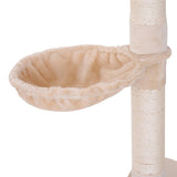 Adjustable Height Floor to Ceiling Cat Tree, 5-Level Cat Tower with Scratching Posts & Hammock