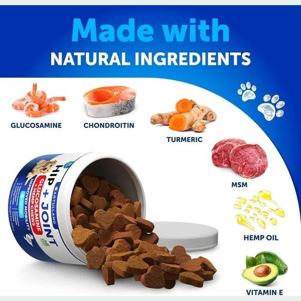 Artullano - Hemp Hip And Joint Supplement For Dogs Glucosamine For Dogs — natural joint support with added wellness benefits
