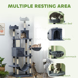 Cat Tree with Cat Scratching Posts, Scratching Board, Condos, Beds, Hammocks, Toy Balls, Rope Cat Toy