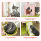 Flower Cat Tree, Large Cat Tower with Scratching Post & Board for Indoor Cats