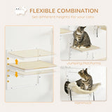 PawHut 6-pc Modern Cat Wall Shelves For Indoor Cats, Height Adjustable Jumping Platforms — stylish climbing fun for your feline friends