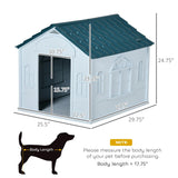 PawHut Plastic Dog House for Medium & Small Dogs, Water-Resistant Puppy Shelter