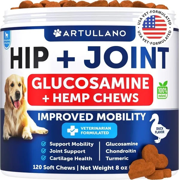 Artullano - Hemp Hip And Joint Supplement For Dogs Glucosamine For Dogs — natural joint support with added wellness benefits